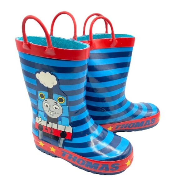 Thomas The Train Toddler Rubber Rain Boots with Handles Size Little Kids 8 - Picture 1 of 9